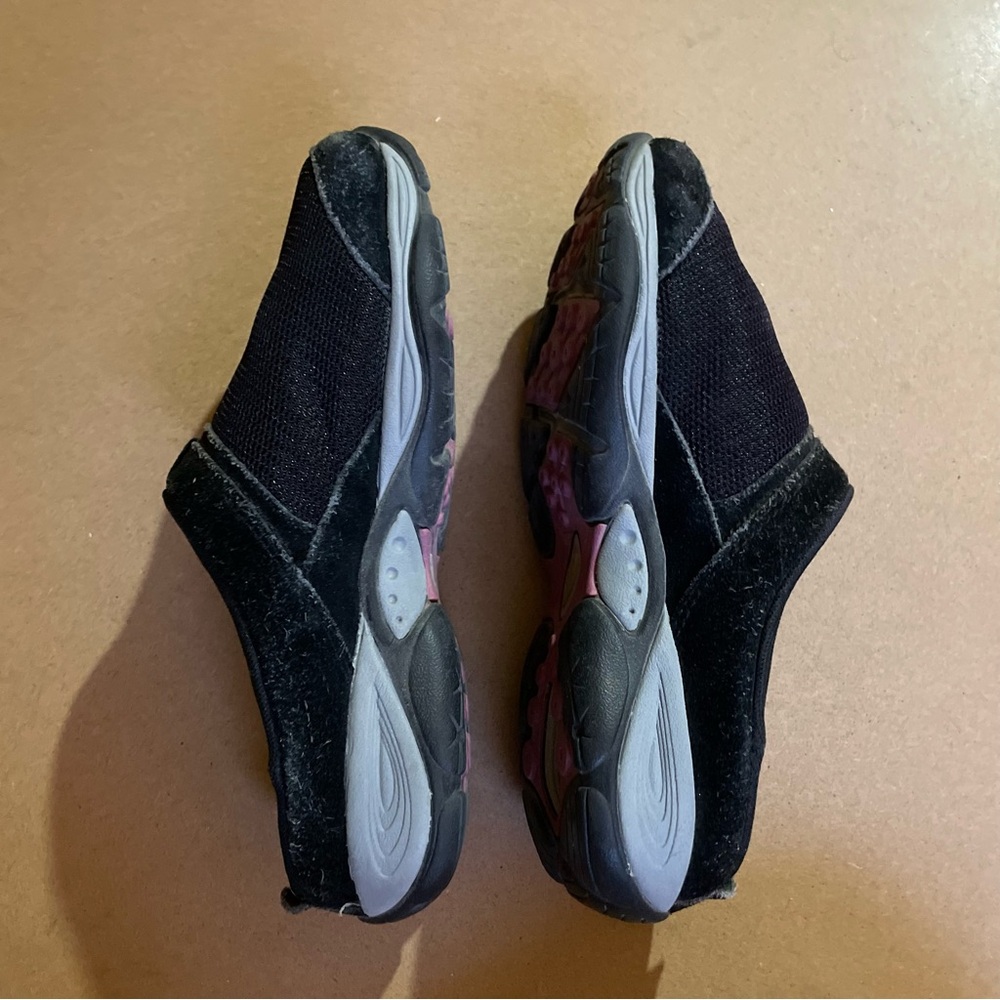 Easy Spirit EZ Cool Black Textile and Leather Slip-on Mules - Picture 3 of 8